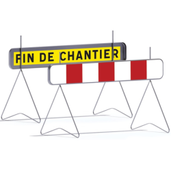 Panneau signalisation début et fin de chantier recto/verso K2 1400x200mm T1