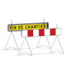 Panneau signalisation début et fin de chantier recto/verso K2 1400x200mm T1