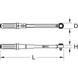 Clé dynamométrique 1/4 Ergotorque précision KS Tools capacité de 1 à 25 Nm