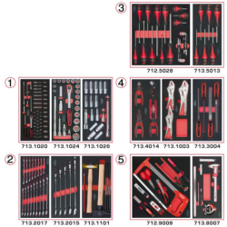 Servante RACING 5 tiroirs équipée de 187 outils