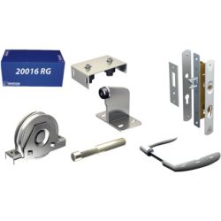 Garniture pour portail manuel de 200 kg monture + manchons + guides + serrure
