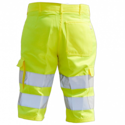 Bermuda haute visibilité classe 2 PBV jaune fluorescent