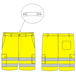 Bermuda haute visibilité classe 2 PBV jaune fluorescent