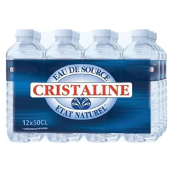 Eau de source plate Cristaline en pack