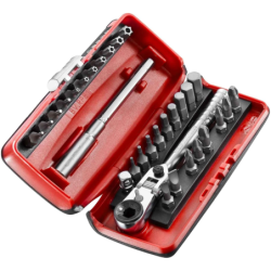Embouts de vissage 1/4 avec cliquet Facom coffret de 31 pièces