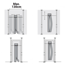 Kit porte magnétique anti-poussière 225 x 31 cm