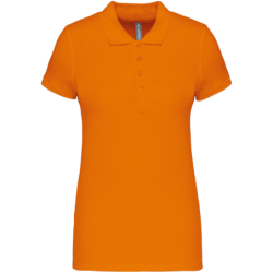 Polo femme manches courtes 100% coton Orange