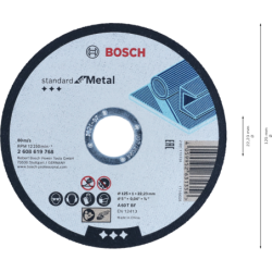 Disque à tronçonner standard pour métal diamètre 125 mm alésage 22.23 mm épaisseur 1 mm