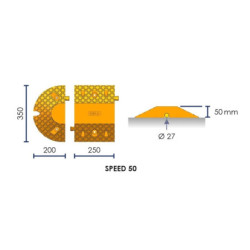 2 ralentisseurs 1 noir et 1 jaune 350 x 250 x 50 mm