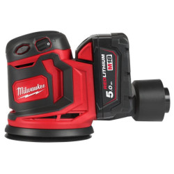 Ponceuse orbitale excentrique 125mm avec 2 batteries 5Ah et chargeur