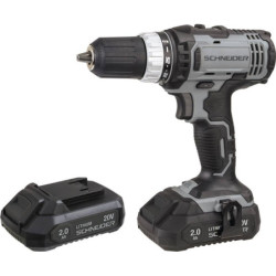 Perceuse visseuse Schneider 20V 35Nm avec 2 batteries Li-ion 2Ah