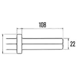 Tige porte taillant emmanchement H 22 x 108 mm pour PFF15