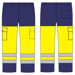Pantalon haute visibilité Vision II PBV marine et jaune fluo