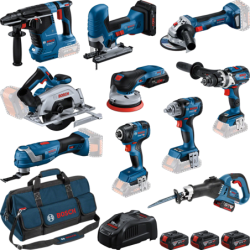 10 machines avec 3 batteries 18V 5.0 Ah Li-Ion Comboset dans un sac 0615A5004G