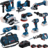 10 machines avec 3 batteries 18V 5.0 Ah Li-Ion Comboset dans un sac 0615A5004G