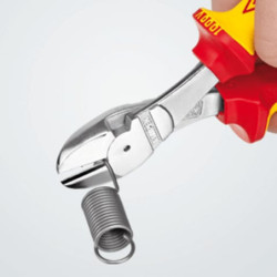 Pince coupante de côté à forte démultiplication acier chromé Knipex poignées isolées 1000V
