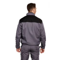 Blouson de travail PBV Typhon 60 % coton 40 % polyester gris noir