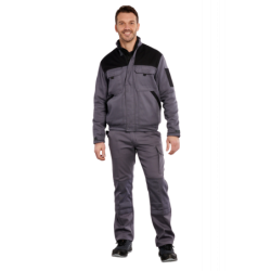 Blouson de travail PBV Typhon 60 % coton 40 % polyester gris noir
