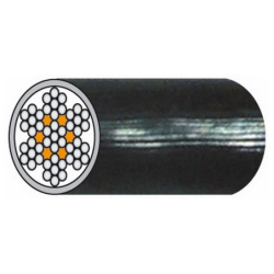 Câble gainé PVC noir 7 torons de 7 fils diamètre câble 4 mm diamètre gainé 6 mm