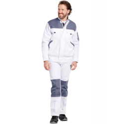 Pantalon de travail Lenny PBV poches genouillères en polycoton blanc et gris
