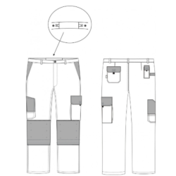Pantalon de travail Lenny PBV poches genouillères en polycoton blanc et gris