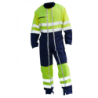 Combinaison haute visibilité à 2 zips PBV jaune fluo et marine