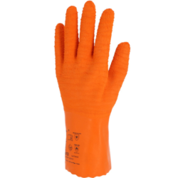 Gants manutention lourde latex crêpé Singer orange longueur 31 cm