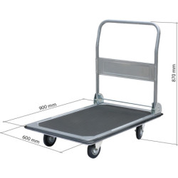 Chariot de manutention Drakkar 4 roues pleine 250kg