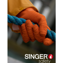Gants manutention lourde latex crêpé Singer orange longueur 31 cm