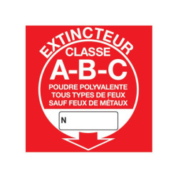 Panneau signalétique Extincteur classe ABC 200x200mm