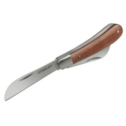 Couteau d'électricien à 2 lames Stanley manche bois