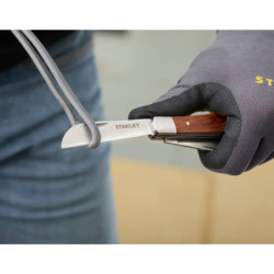 Couteau d'électricien à 2 lames Stanley manche bois