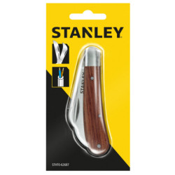 Couteau d'électricien à 2 lames Stanley manche bois