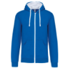 Sweat-shirt zippé K466 Kariban capuche contrastée Light Royal Blue et White