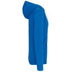 Sweat-shirt zippé K466 Kariban capuche contrastée Light Royal Blue et White