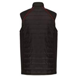 Gilet sans manche Bodywarmer bi matière unisexe WK606 noir et rouge