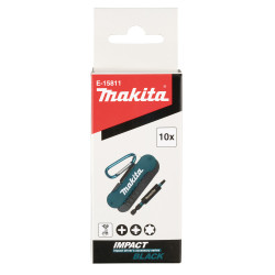 Lot de 9 embouts de vissage Impact Black 25mm Makita avec porte-embout et mousqueton