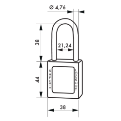 Cadenas de consignation anse inox Ø4.76 Largeur 40 mm