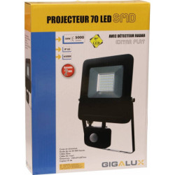 Projecteur LED SMD 50W 4250 lumens extra plat avec détecteur radar