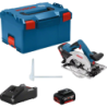 Scie circulaire sans fil GKS 18V-57 G Bosch avec 2 batteries 4Ah et chargeur en coffret L-Boxx