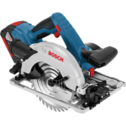 Scie circulaire sans fil GKS 18V-57 G Bosch avec 2 batteries 4Ah et chargeur en coffret L-Boxx
