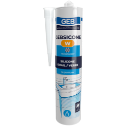 Mastic silicone pour joint sanitaire GEBSICONE W 310ml Blanc