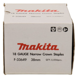 Agrafe étroite galvanisée Makita 18 GA 6.3x38mm Boîte de 5060