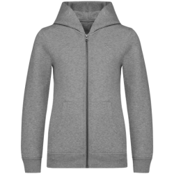 Sweat enfant écoresponsable zippé à capuche coloris Moon Grey Heather