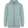 Sweat enfant écoresponsable zippé à capuche coloris Jade Green