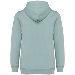 Sweat enfant écoresponsable zippé à capuche coloris Jade Green