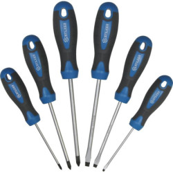 Tournevis plat et Phillips poignée bi-matière Stilker - Boîte carton de 6 pièces