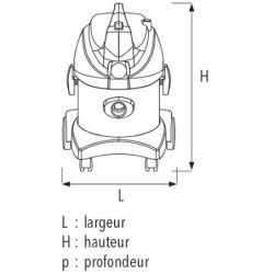 Aspirateur eau et poussières cuve inox JET 15 i 20 litres