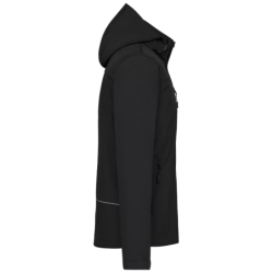 Parka softshell doublée capuche homme noir