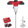 Mélangeur 2 vitesses Flex MXE 18.0-EC avec 2 batteries et pale en spirale WR2 120